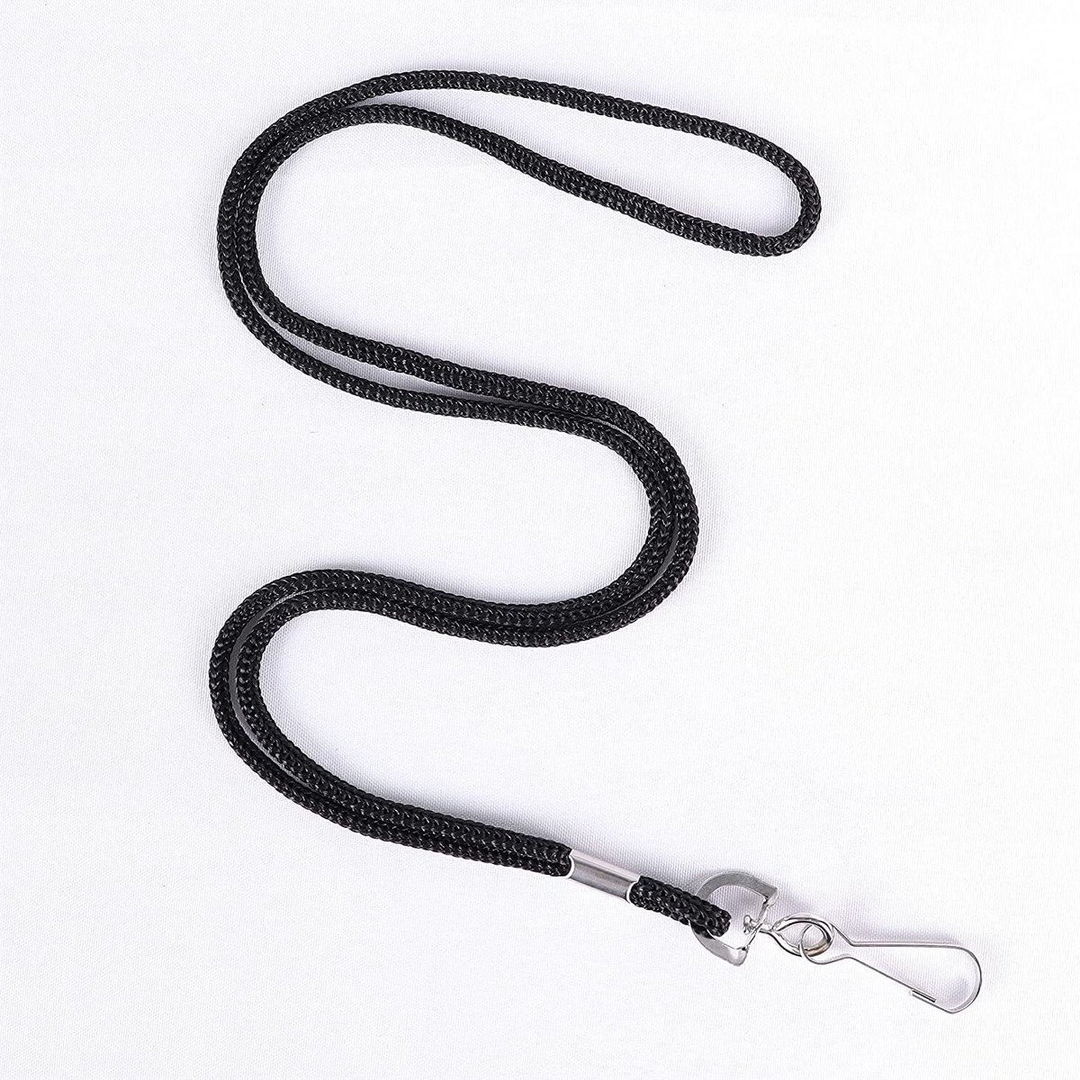 Set van 100 lange lanyards van 50 cm met veiligheidsbuckle, ideaal voor ID-kaarten, sleutels en badges, zwart