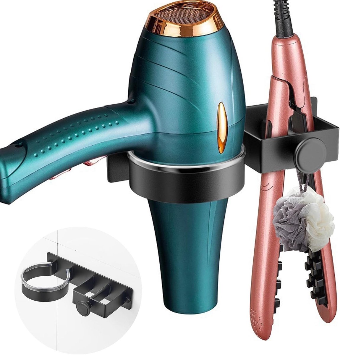 Houder voor haardroger en stijltang zonder boren - Praktische wandbeugel voor badkamer en styling accessoires