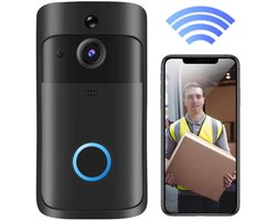T Ring Video Deurbel – Draadloos – Incl. Accu en binnen bel – Zwart Nieuwste v5 update. VERNIEUWDE VERSIE ALS BESTE GETEST.