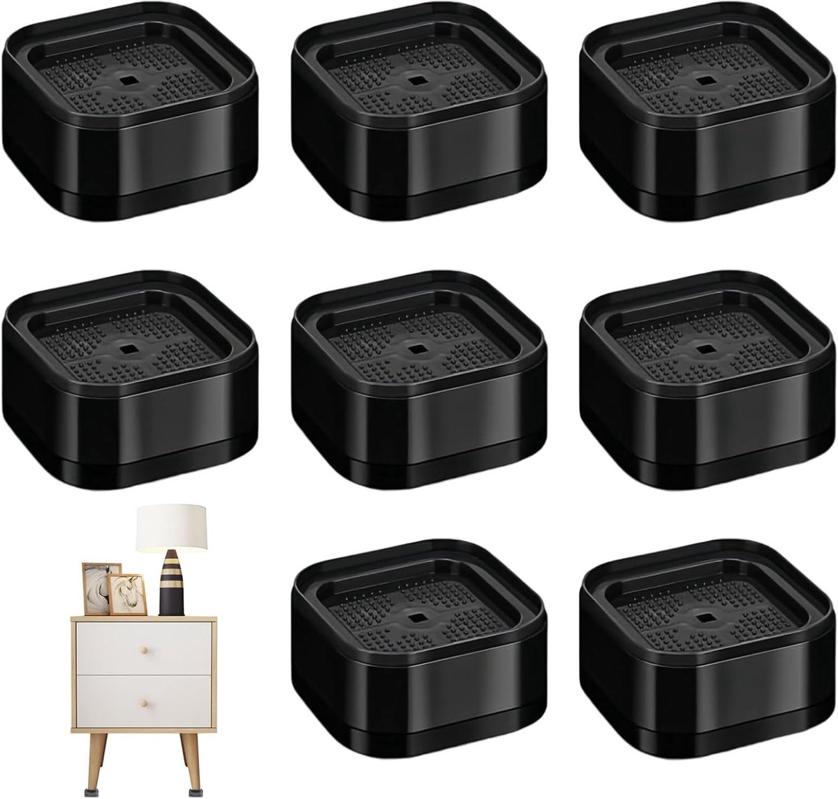 Verstelbare meubels verhoogkers, 8 stuks, 3.5 cm, stapelbare meubelverhogers voor meubels met een diameter tot 5 cm