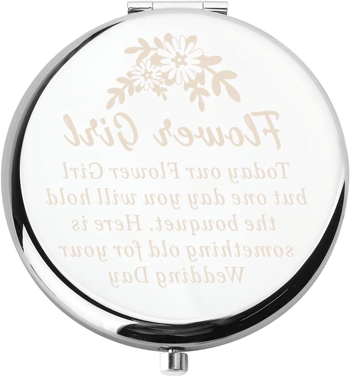 Make-up Spiegel - Cosmeticaspiegel Handspiegel - Bruiloft Voorbereiding - Vergrotende Zijde - 6.5 cm Diameter - Zilver
