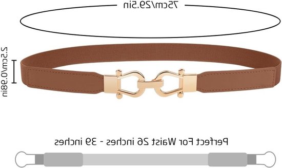Dunne Retro Stretch Tailleband voor Dames, Elegante Elastische Skinny Riem met Gouden Gesp, Perfect voor Jeans en Jurken — afbeelding 2