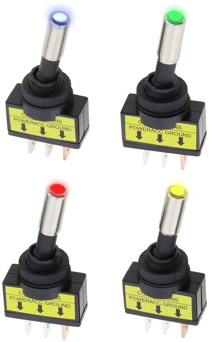 Zeynomax - Toggle Switch - Auto Toggle Schakelaar - Handzaam en Betrouwbaar - 3 Pin - LED Verlichting - Geschikt voor Auto's en Motoren - Compacte A..