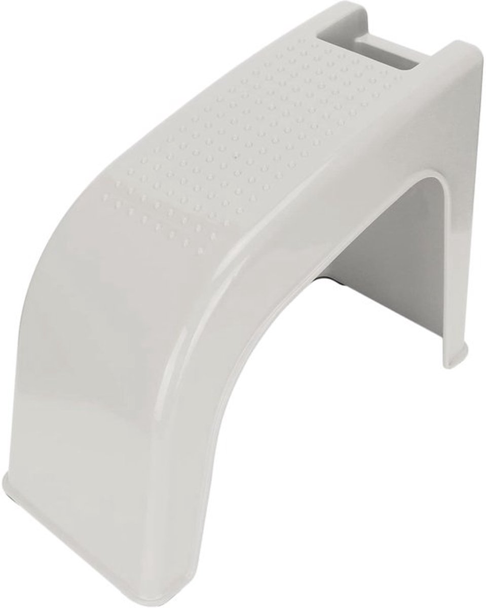 Pedicure Voetsteun - Beige - Lichtgewicht met Antislip Deegsel en Compartment