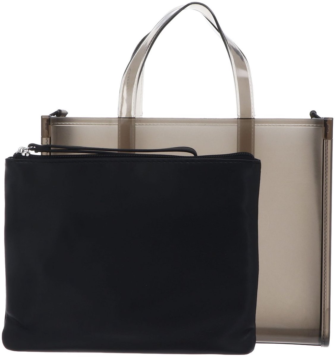 DKNY handtas schoudertas Hadlee Tote Bag Blk / Black zwart transparant