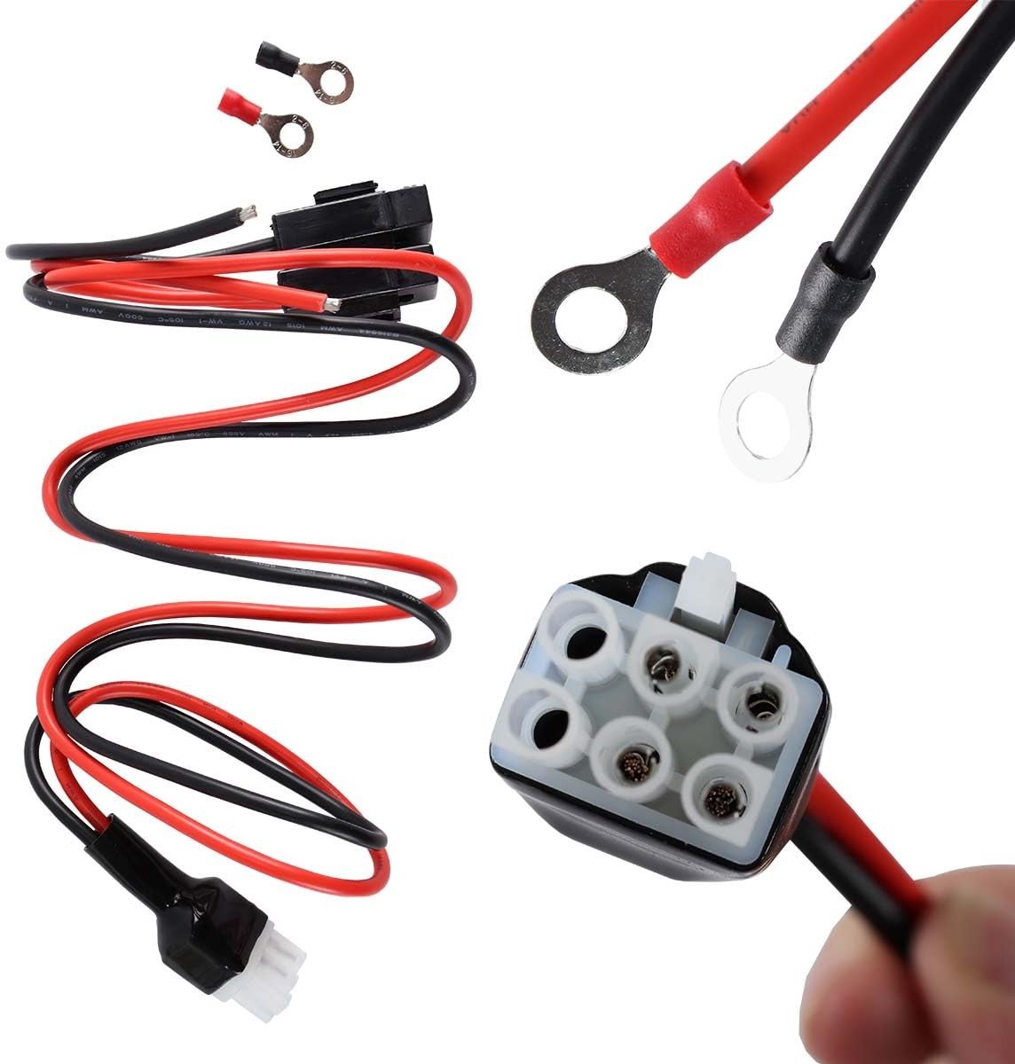 Elzusha - Car Radio Kabel - 12 AWG Power Cord - Geschikt voor FT-857D en FT-897D - Hoge kwaliteit - Ideaal voor auto-installaties - Betrouwbaar - D...
