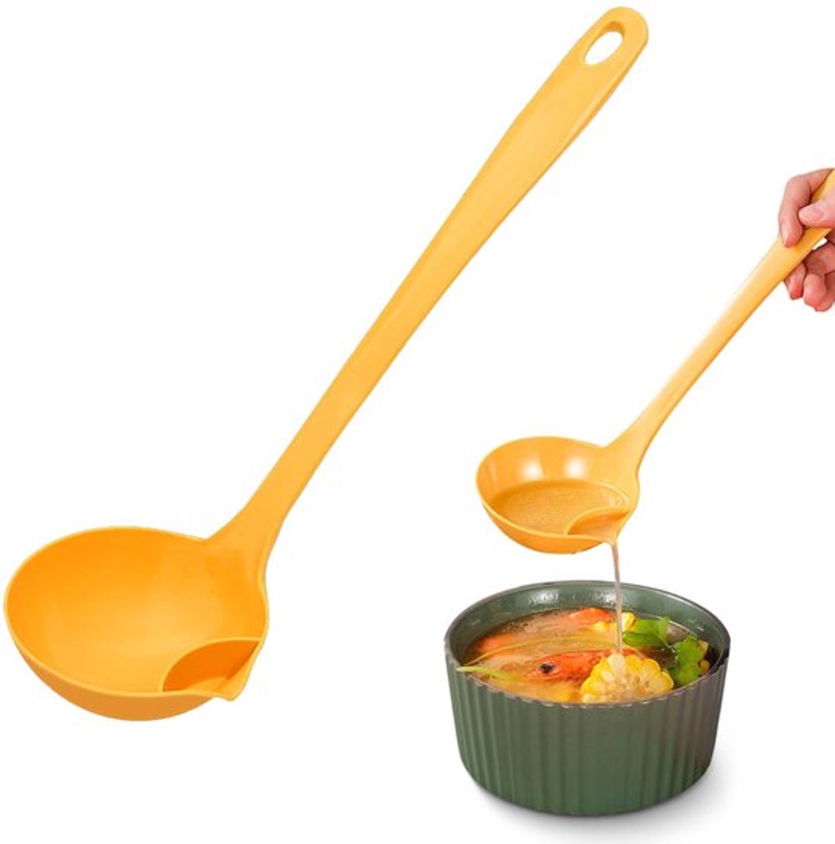 Soeplepel Olieafscheider - Vetzeef met Lange Steel en Ergonomisch Handvat