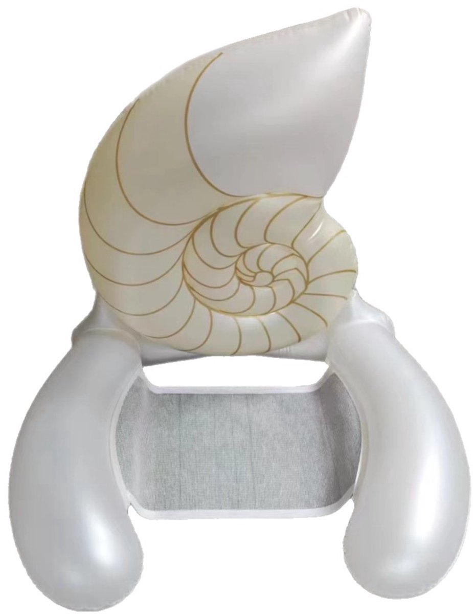 Schelpvormige opblaasbare drijfstoel — Waterlounger met rugleuning van gaas — Opvouwbare relaxstoel voor in het zwembad (70 × 90 × 86 cm)