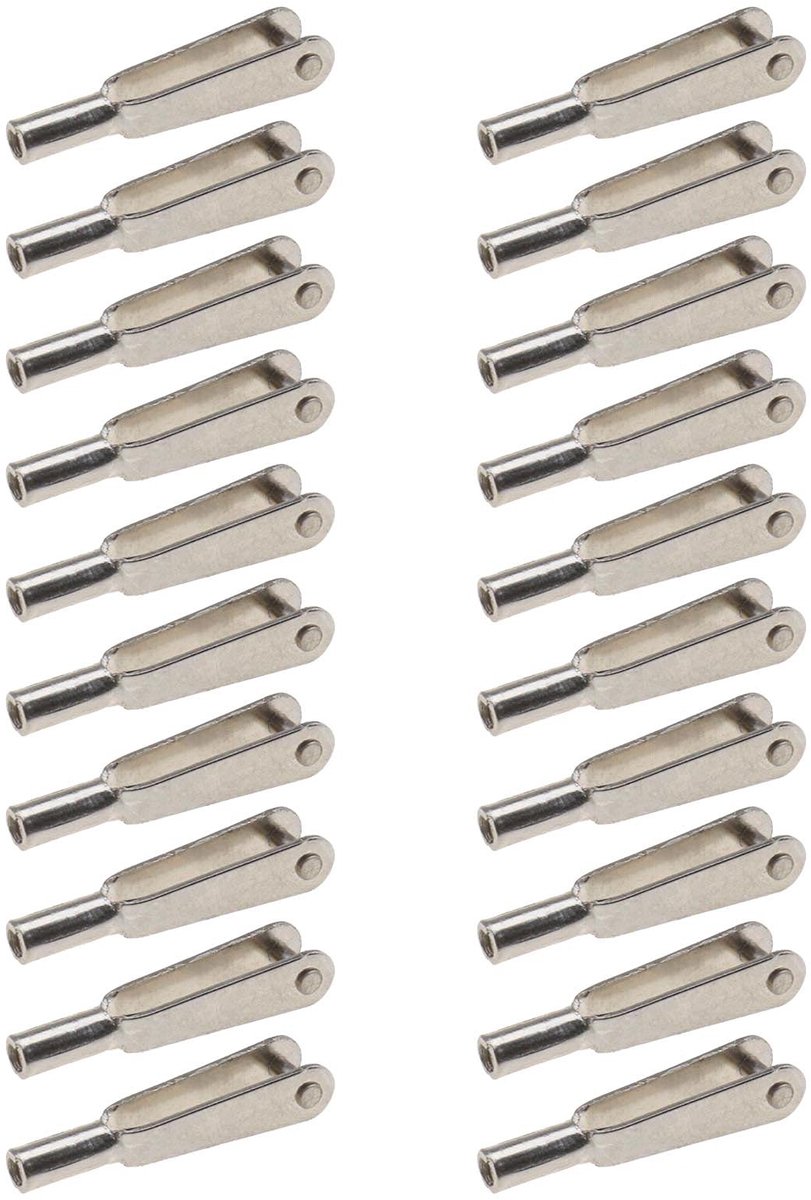 Jhubersproducts - Mini Snap Links - Clevis Clips - Metaal - Zilver - Bevestiging Draad Clip - Voor Modelvliegtuigen - 20Pcs