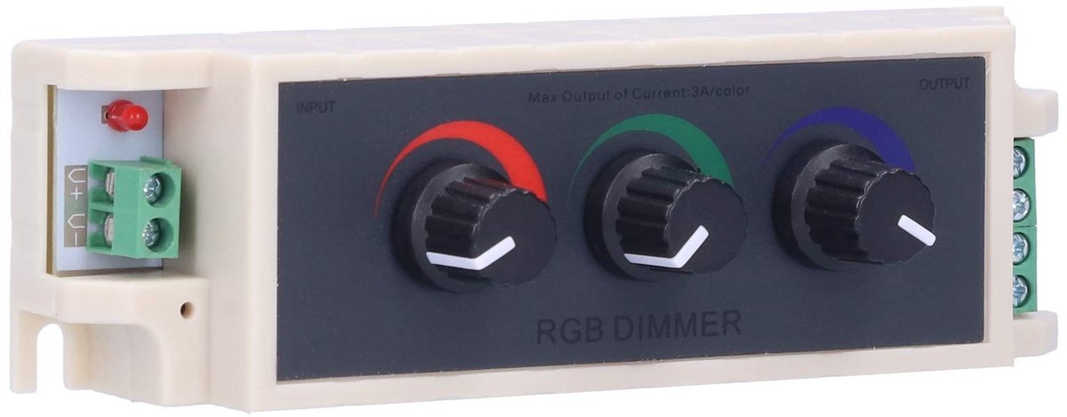 Smoakez - RGB-knopdimmer - Lichtdimmer - Intelligente helderheidsaanpassing - 3-kanaals controller - Geschikt voor LED verlichting - DC12-24V