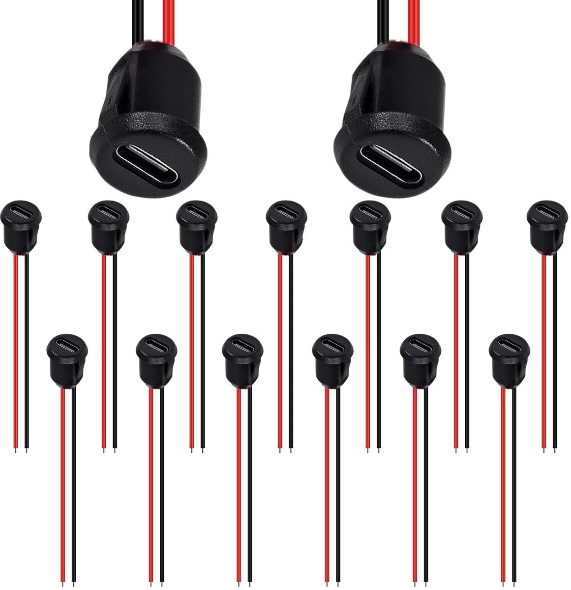 15-Pack USB-C Connector 2-Pin Flush Socket voor Snelladen