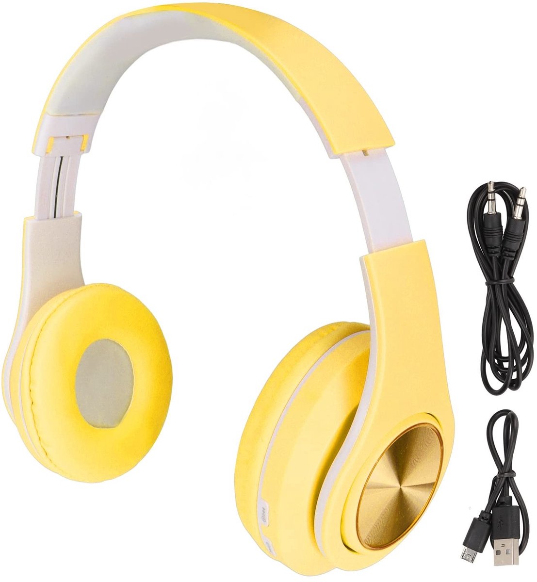 Vlemico - Bluetooth-hoofdtelefoon - Ruisonderdrukking - Opvouwbaar - Geel - Draadloze Hoofdtelefoon - Geschikt voor Telefoon en Laptop