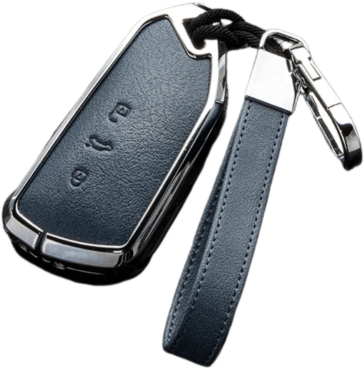 Jhubersproducts - Zinklegering Autosleutel Cover - Sleutelbescherming - Blauw-Zilver - Voorkomt schade - Geschikt voor VW Golf 8 en Skoda Octavia A8