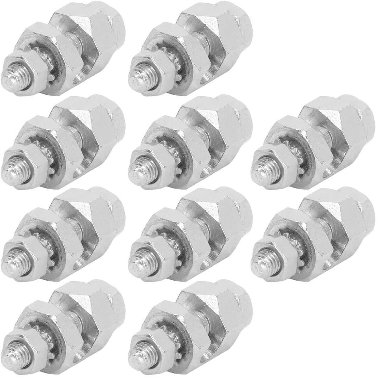 Dailygoods - Bliksembeveiligingskabelklem - Zonnepaneel Aarding - Hoge kwaliteit - 10 stuks - Koper - Perfect voor zonnepanelen - Externe Hex Koperen
