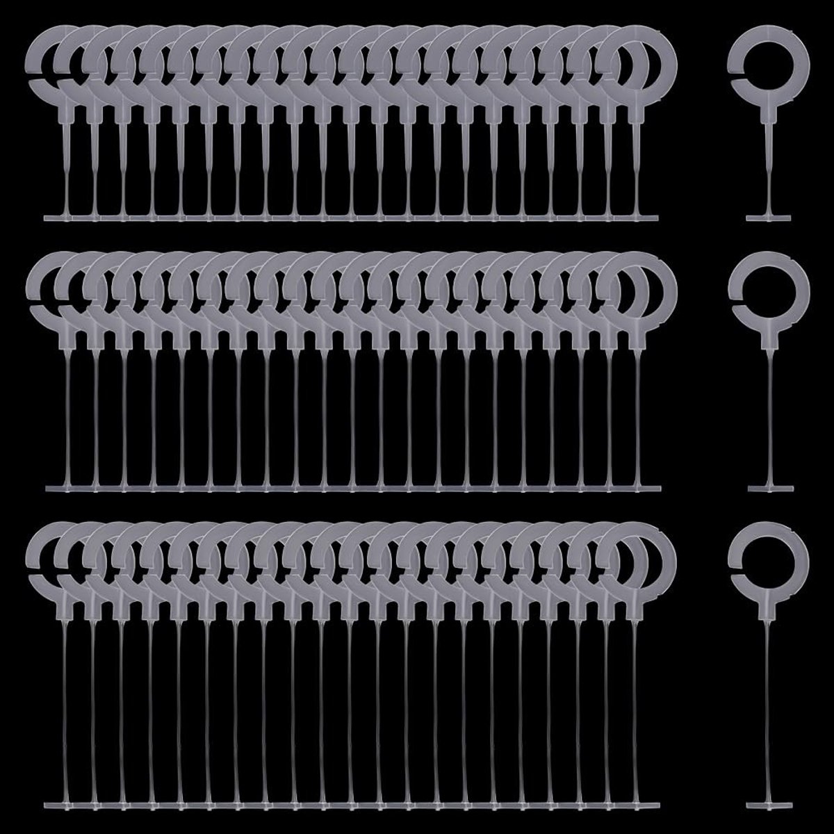 Zeynomax - J-Haaksluitingen - 3000 stuks - Perfect voor etikettering - Helder kunststof - Labelclips - Ideaal voor kleding en labels - Inclusief 3 m..