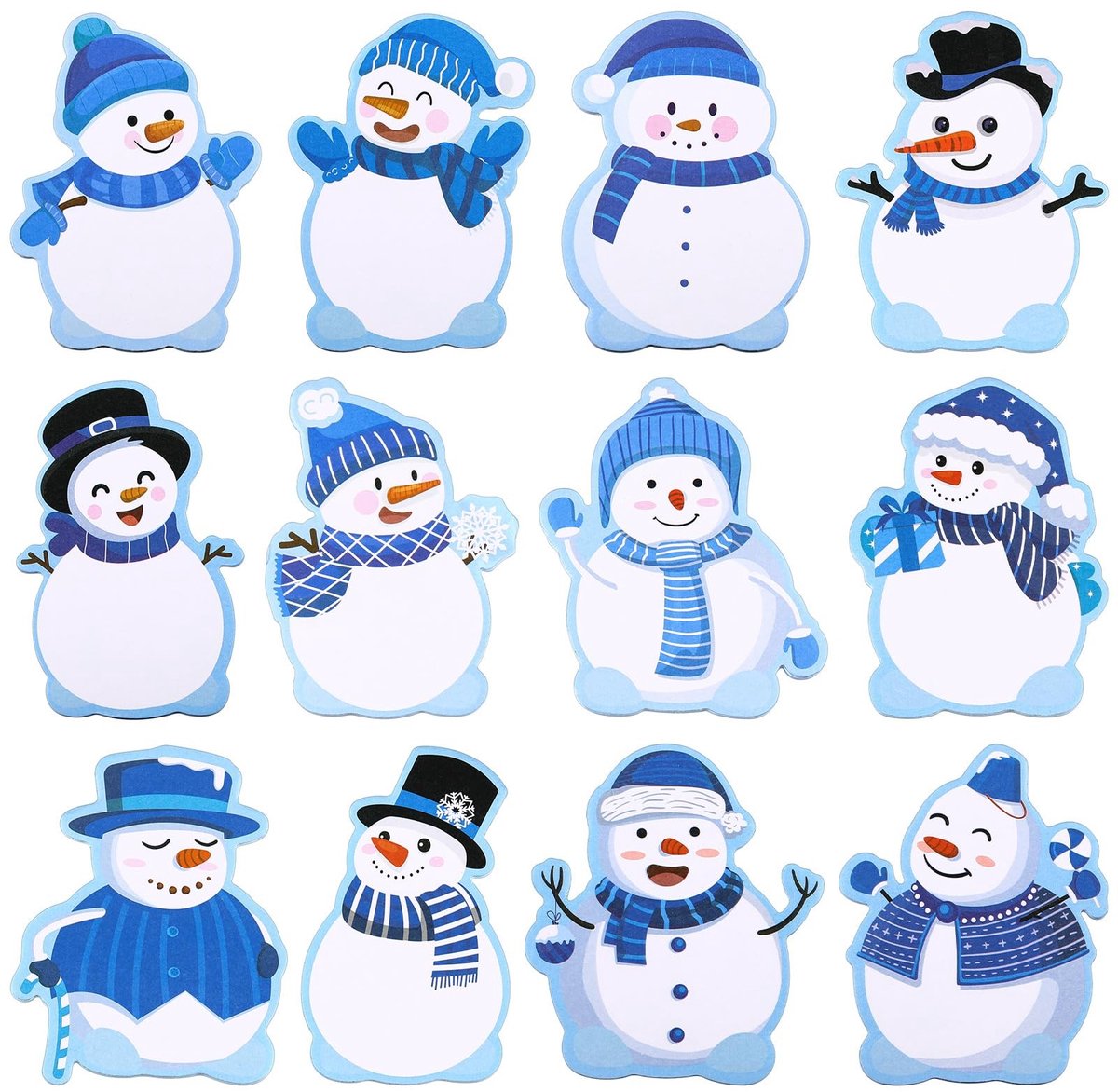 Dailygoods - Zelfklevende kerstnotities - Notitieblok - Compact formaat - Wintersneeuwpop - Herinneringen - Geschikt voor kerstvakantie - Kleurrijk
