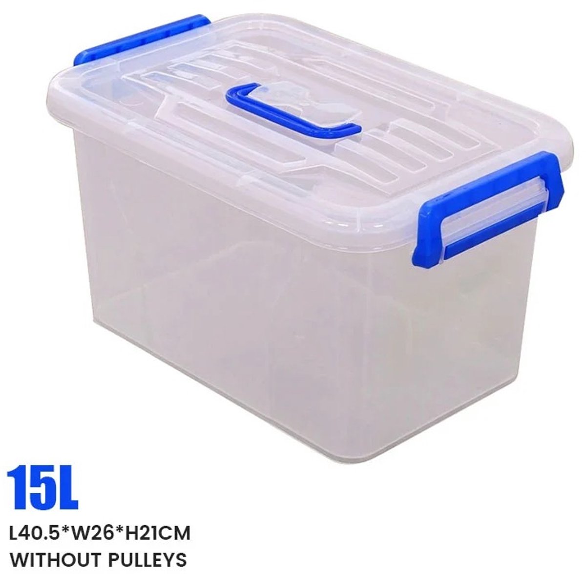 Solvix Opbergdoos met Deksel – Stapelbare Opbergbox met Wielen – Kunststof Organizer voor Kleding en Speelgoed – 45L
