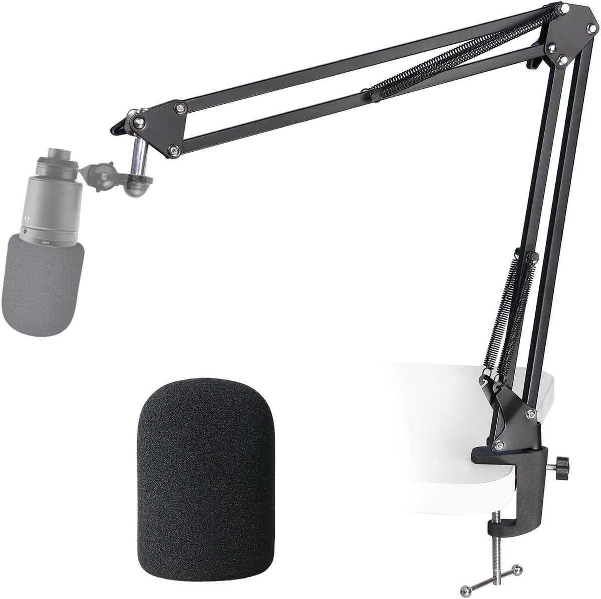 Microfoonhouder met Deksel - Microfoonstandaard met Anti-Pop Schuim voor AT2020, AT2035 en USB Microfoons