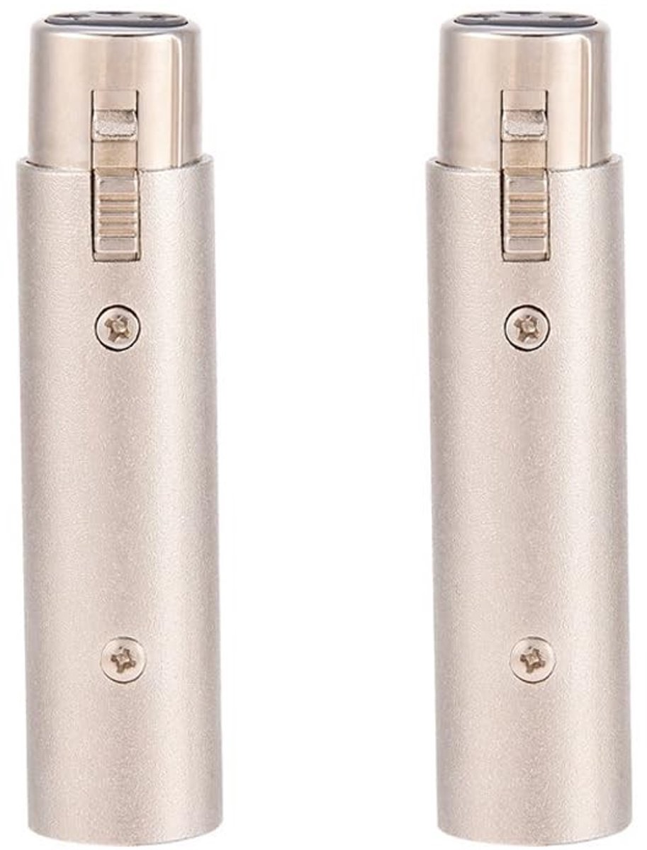 Smoakez - 3-pins XLR Connectoradapter - Audio-uitbreidingsadapter - Koperen Kern - Microfoons en Mengpanelen - Voor Professioneel Gebruik - 2 Stuks