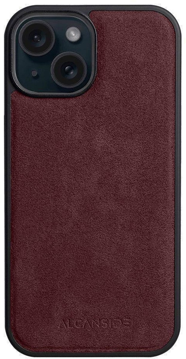 iPhone 15 - Alcantara Back Cover - Wine Red