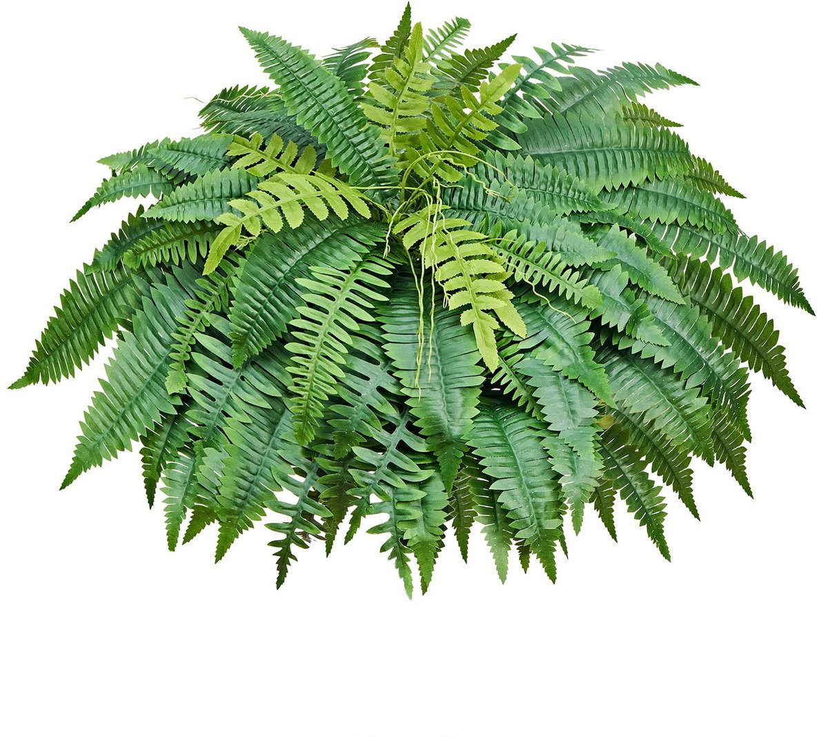 Kunstvaren/Nepvaren - Kunstplant - Hoogte 127 cm - 96 Bladeren - UV-bestendig - Plastic en Zijde - Geschikt voor Binnen/Buiten - Zonder Bloempot