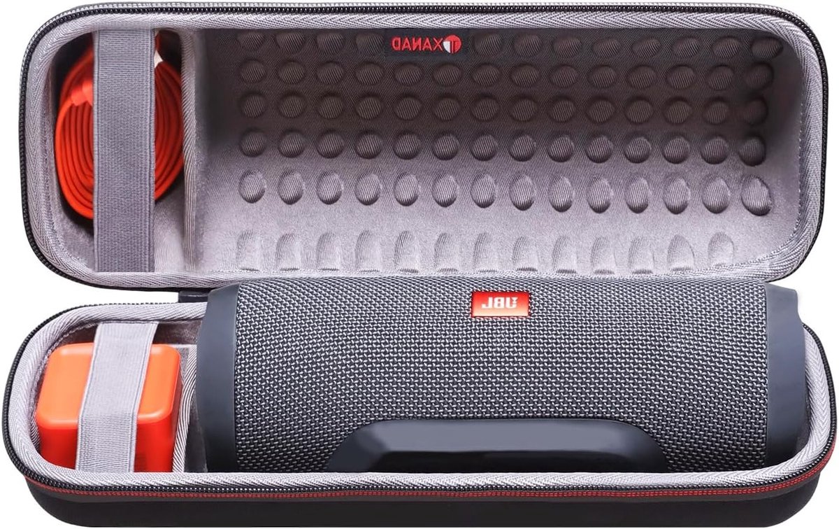 Draagbare Beschermcase voor JBL Charge Essential 2 en 3 - Waterdicht, Geschikt voor Bluetooth Speakers, Groot Formaat (Grijs)