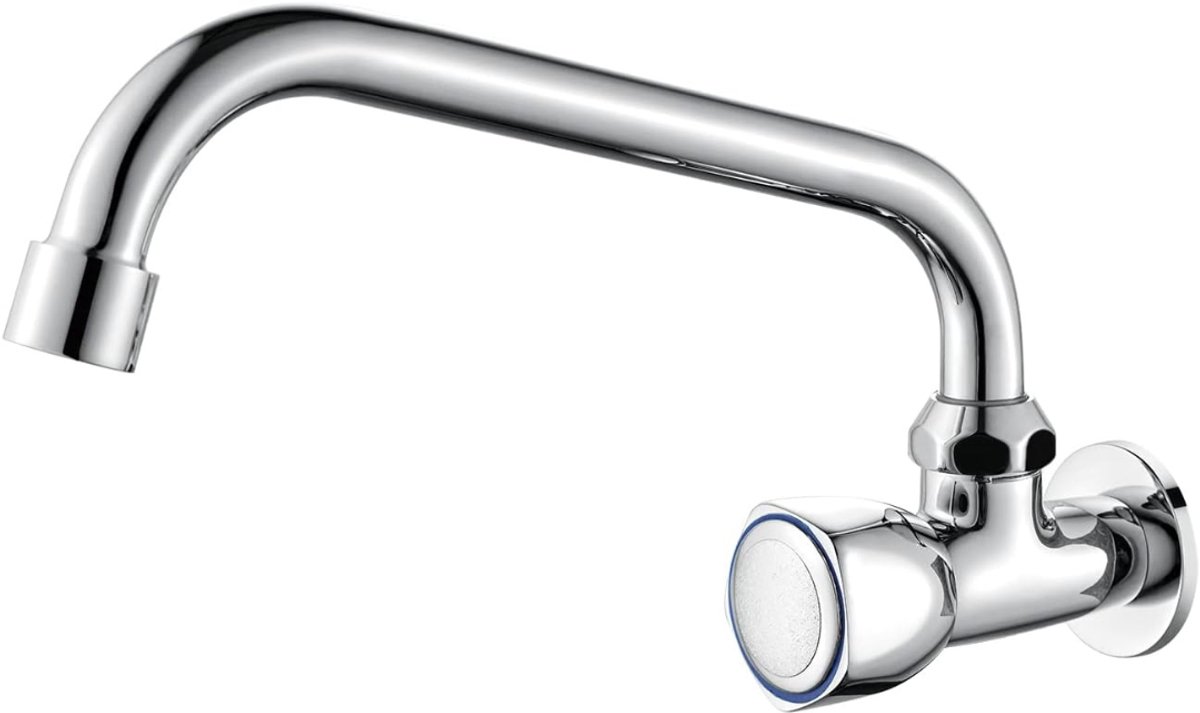 Aura® Keukenkraan Wandmontage - Wandkraan - Wandkraan Keuken - RVS - Makkelijk Draaibaar - Zilver - 25cm x 16cm x 9cm