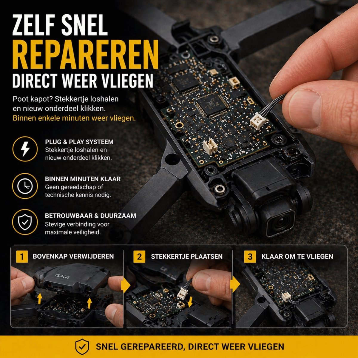 Killerbee GX4 Nighthawk - Drone met camera, GPS en schermcontroller - Geschikt voor Kinderen, beginners en volwassenen – foto 6