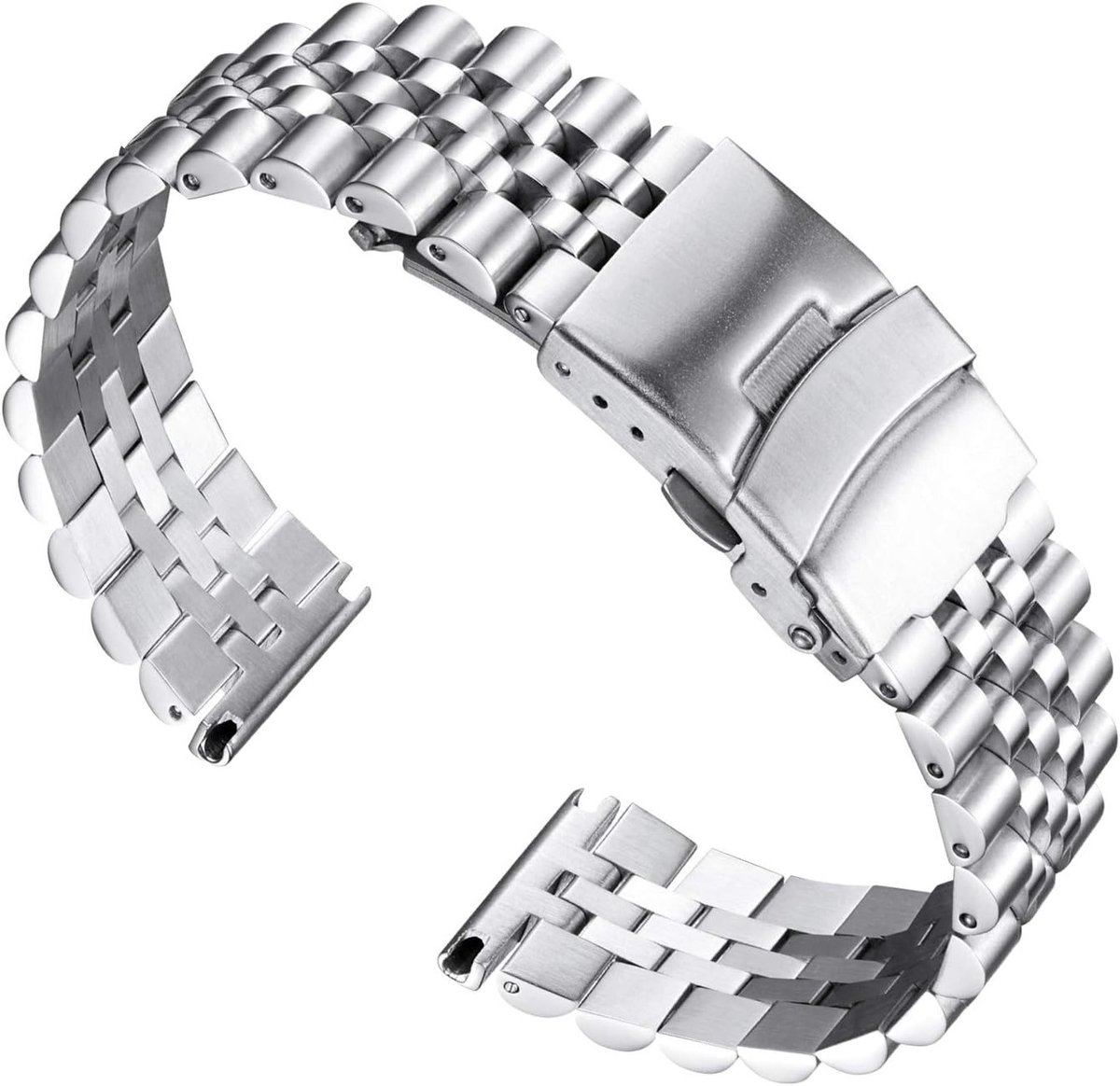 Rvs Horlogeband Vervangbanden 18mm 20mm 22mm 24mm 26mm voor Smartwatches met Vouwsluiting en 7 Kleuren