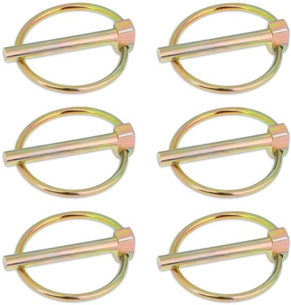 6 stuks klapsplinten 5 x 40 mm galvanisch verzinkt splintbouten - voor het vastzetten van borgbouten - klapstekker voor tractoren vrachtwagens boerderijen aanhangers grasmaaiers