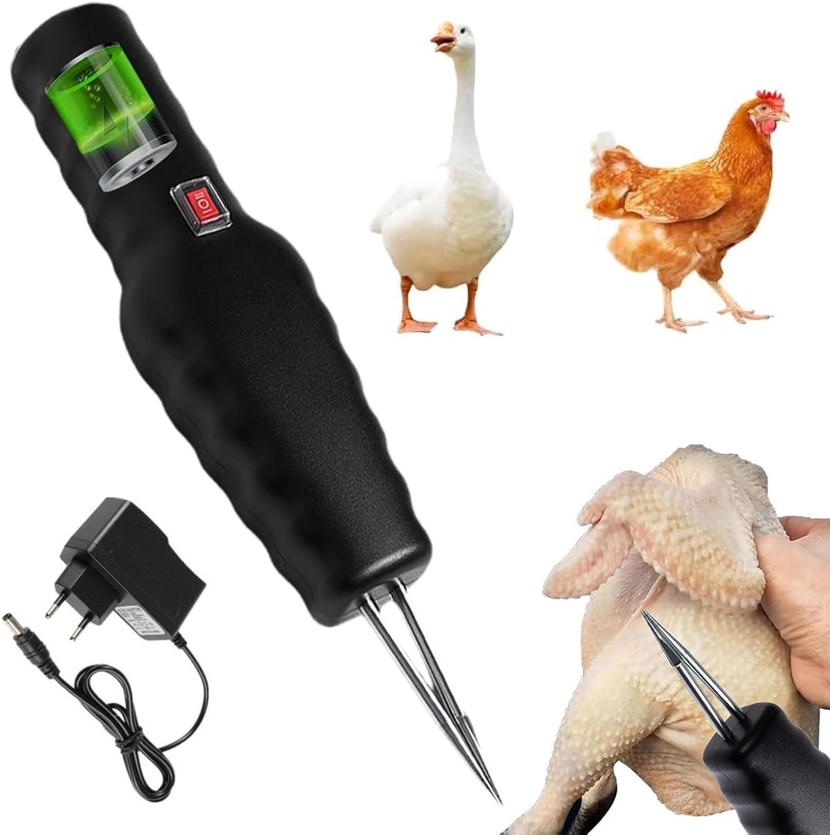 Draagbare elektrische pluimveeverwijderaar voor kippen, efficiënt en gebruiksvriendelijk, ideaal voor pluimveehouders