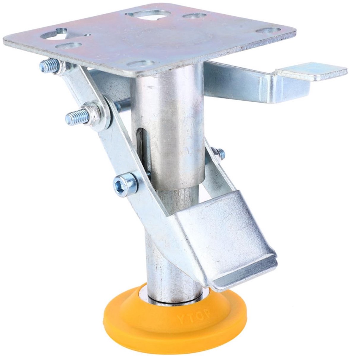 Dailygoods - Vloer vergrendeling - Zwenkwiel vergrendeling - Verstelbare vloervergrendeling voor 3 inch zwenkwielen - Trolley rem voor karren en vrach