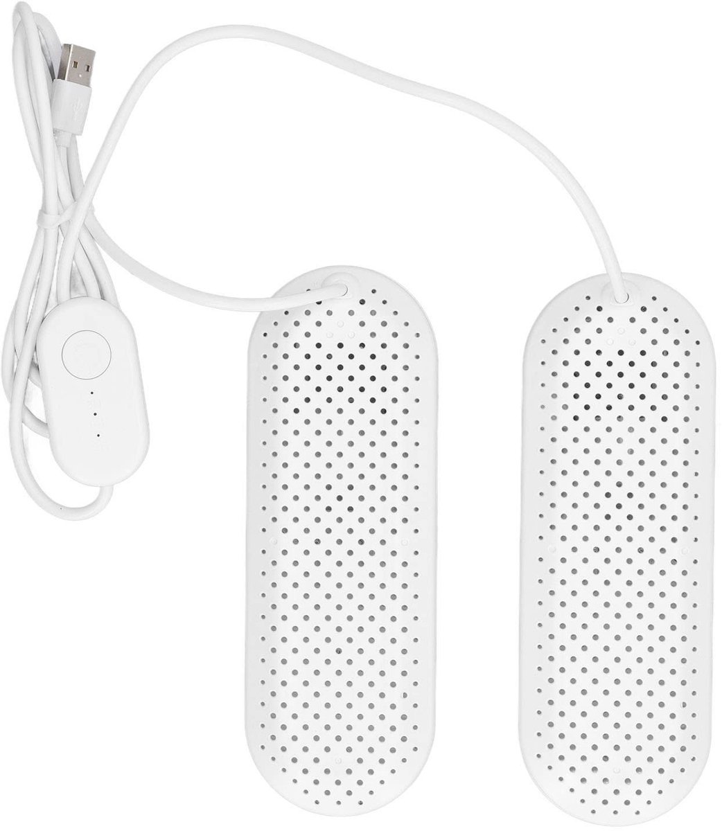 Dailygoods - Draagbare schoendroger - Schoendroger met timer - Wit - USB-oplader - Elektrische droger voor laarzen en schoenen - Geschikt voor sokken