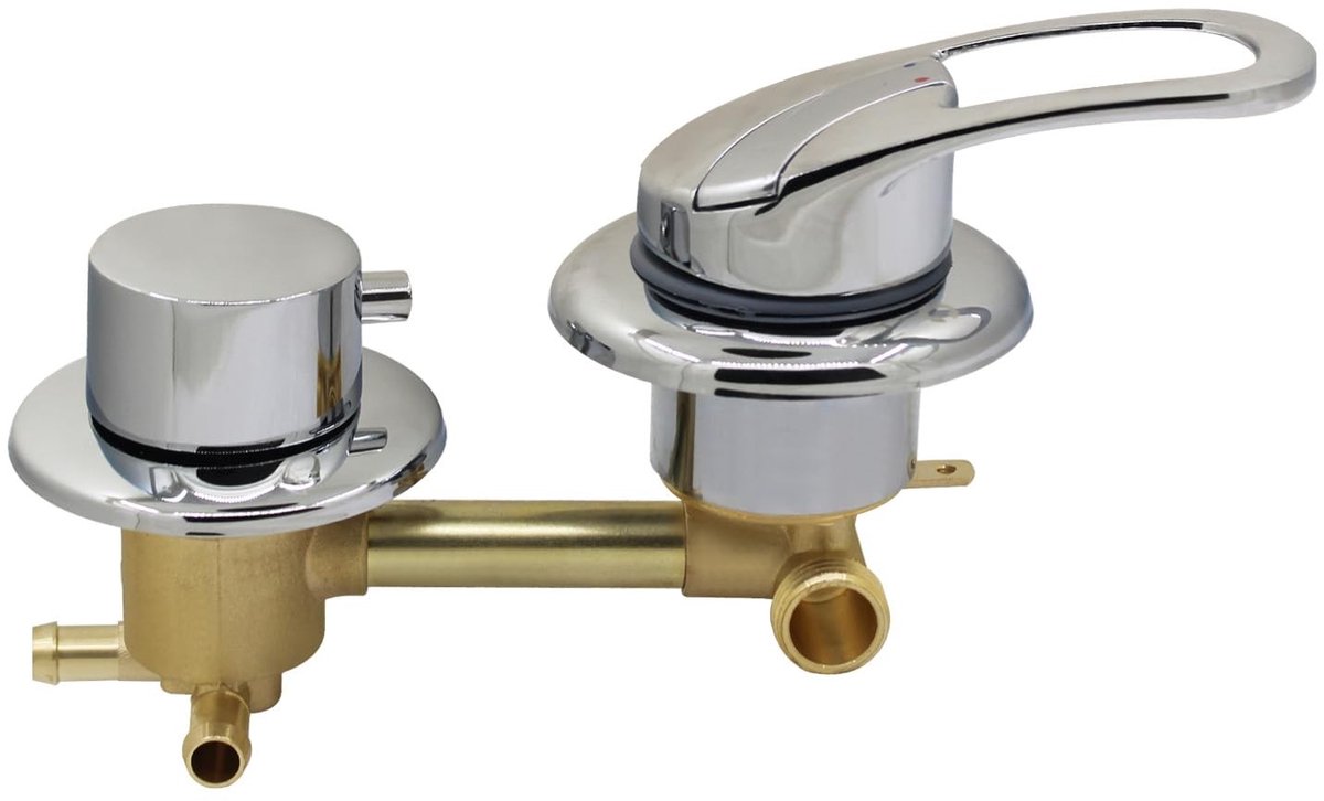 Dailygoods - Inbouw Douchemengkraan - Douchekraan - Gemakkelijk te installeren - Goud - Mengkraan - Geschikt voor douchecabine - 3 Weg 10cm
