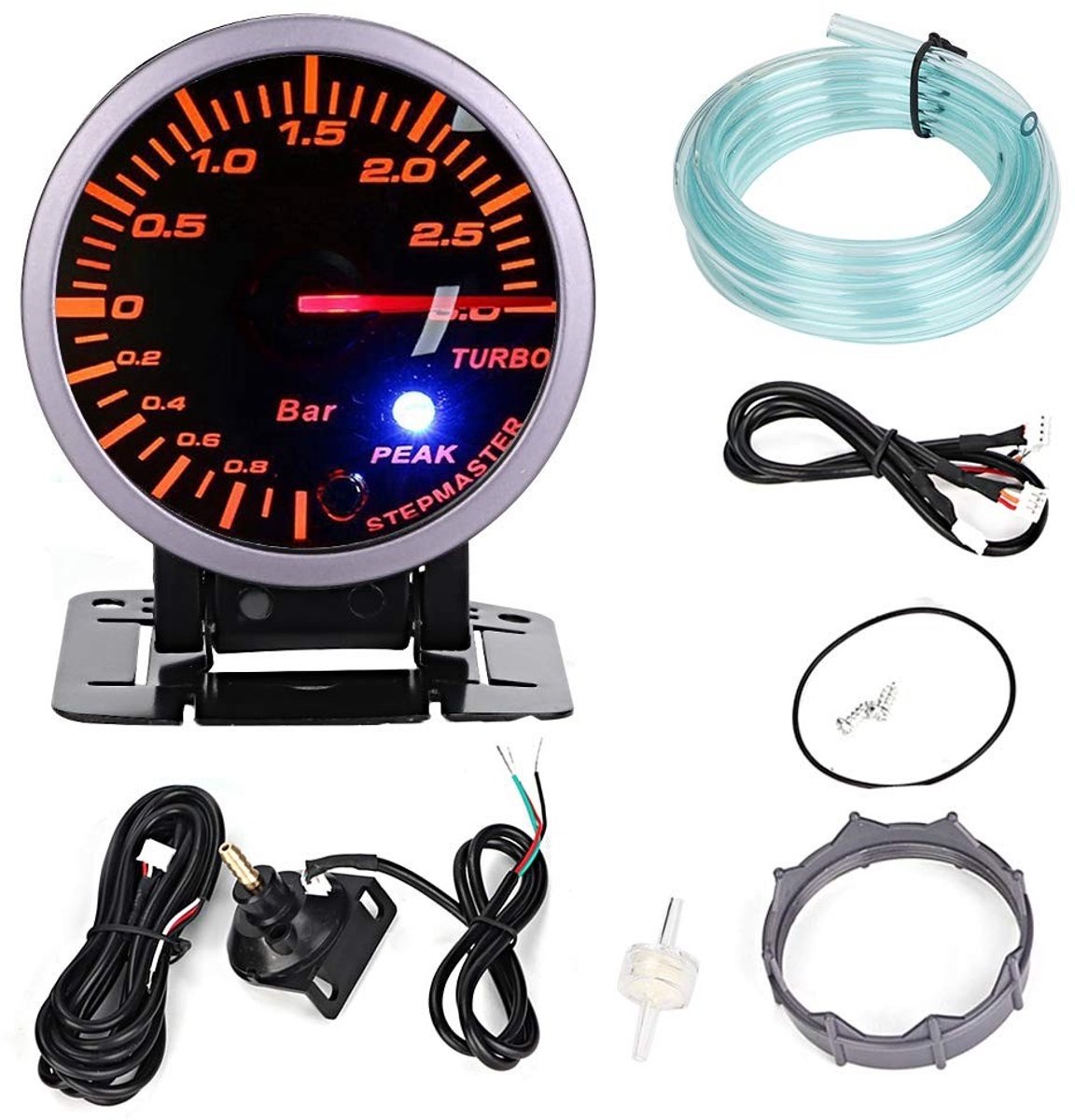 Dailygoods - Turbo Boost Manometer - Auto Modificatie - 2.5 Inch - LED Gauge Meter - 3.0 Bar - Voorzijde - 12V DC