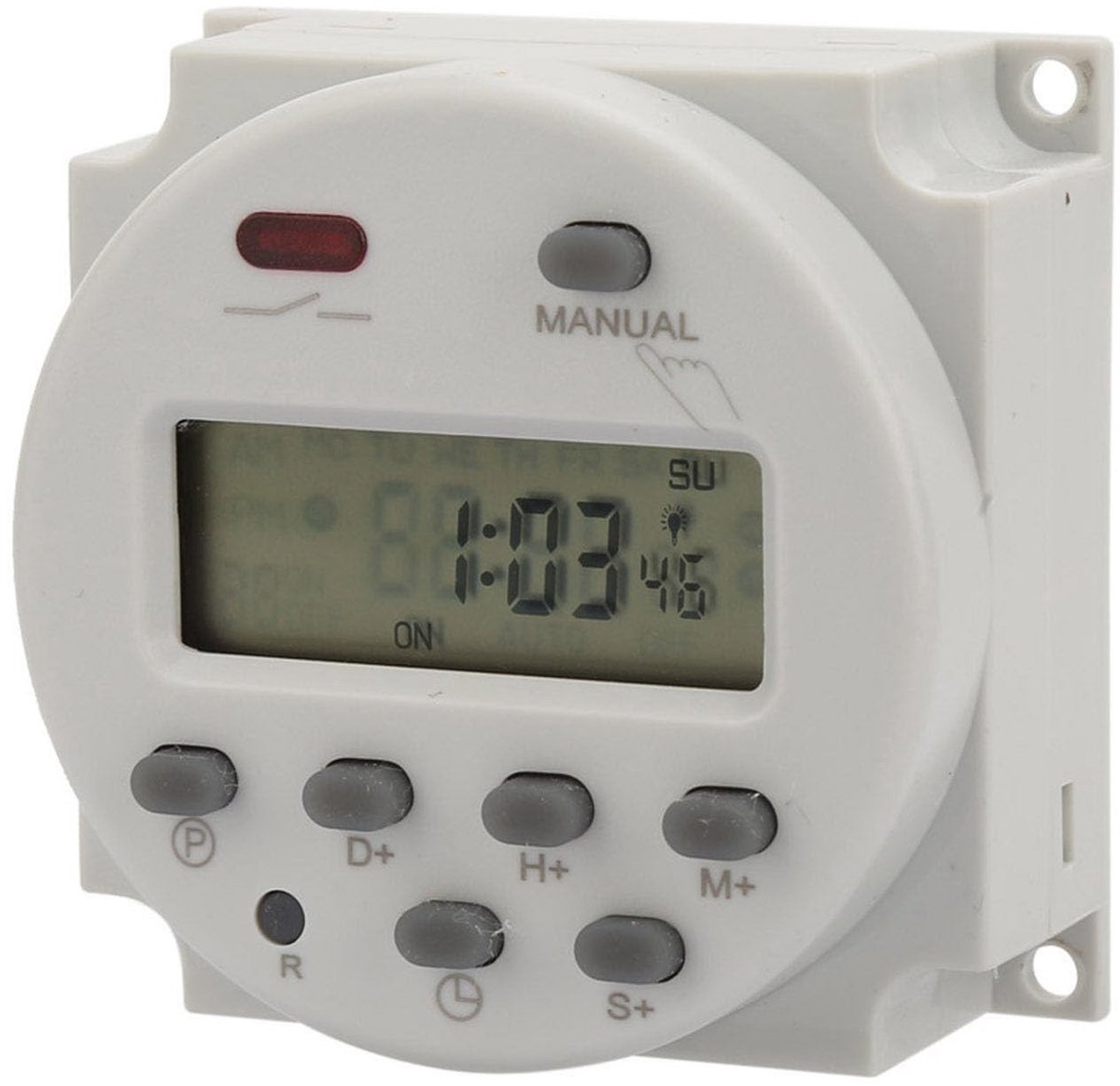Dailygoods - Tijdschakelaar - Digitale Timer - 7 Dagen Programmeerbaar - Compact Formaat - Elektronische Bediening - 168 Uur Instelling - Voor Thuisge