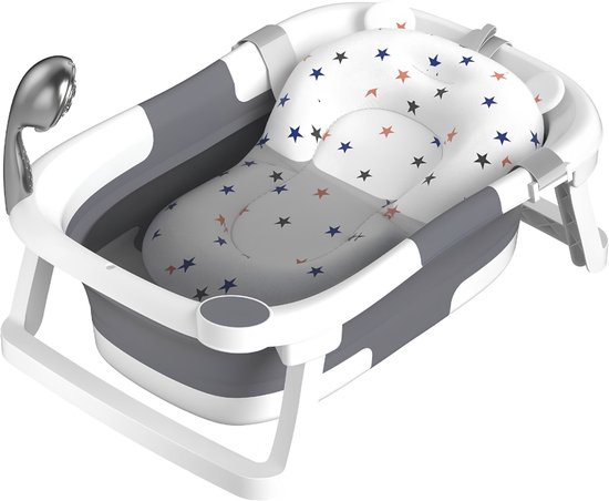 DnA® Baby Badje - - Baby Badje Met Standaard - Baby Badset - Grijs - 63cm x 43cm x 9cm