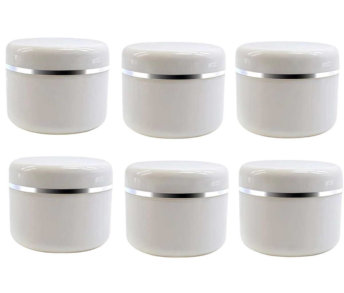Dailygoods - Lege Plastic Make-up Potjes - Met Schroefdeksel - 50G Wit - Make-up Accessoires - Handig voor Reis en Thuis - Voor Cosmetica en Verf