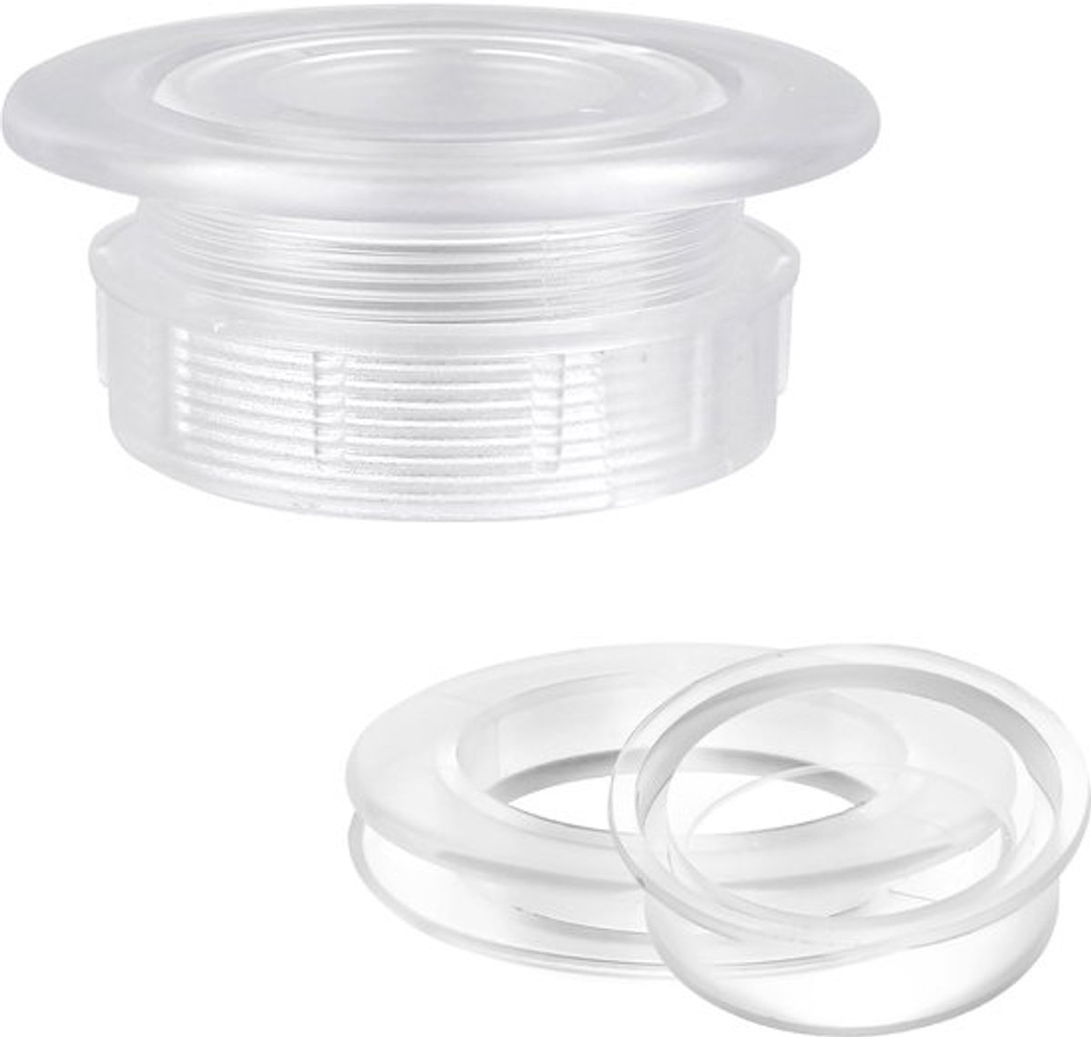 2 Parasolgatringen voor buitentafels, inzetstukken voor afdekking in tuin, tuin, zwembad, camping (transparant)
