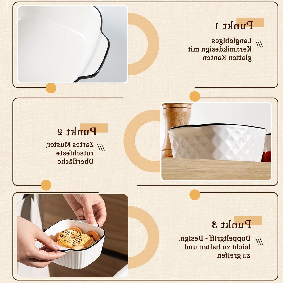 Set van 4 Keramische Ovenschaaltjes Klein - Ovenbestendige Grillpan met Handvatten — cadeau in Kookcadeaus - foto 7