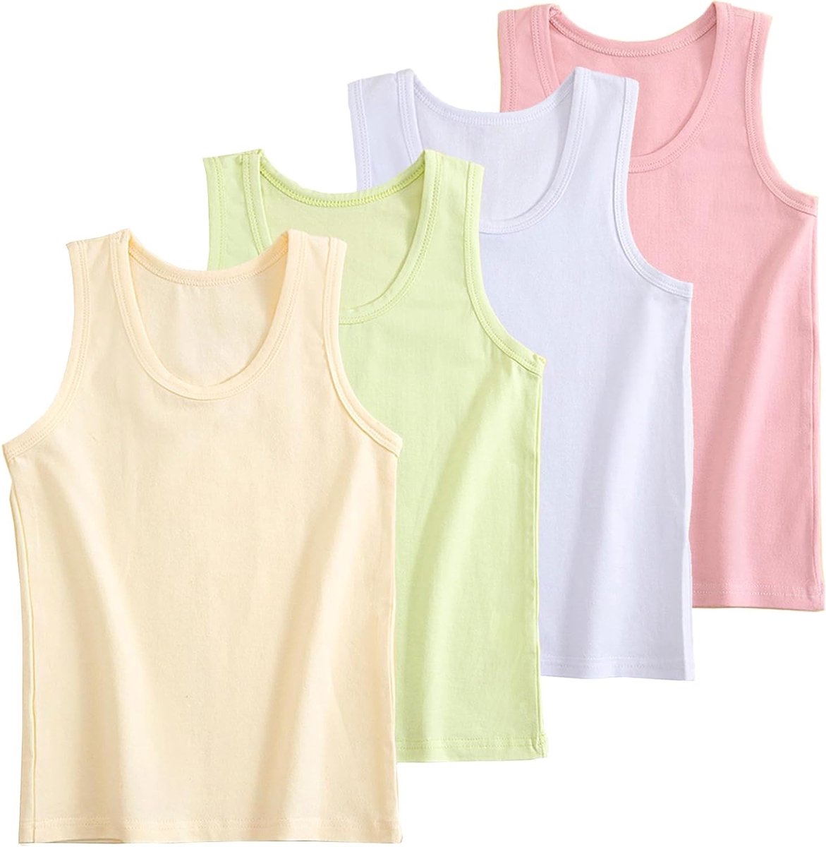 Comfortabele en Ademende Tanktops voor Meisjes van 2-8 Jaar - 4 Stuks, Zachte Bodysuits, Ideaal voor Dagelijks Gebruik