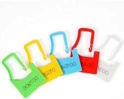 100 Stuks Anti-tamper Veiligheidstags, Plastic Veiligheidsslot met Nummer en Barcode, Zelfsluitende Beveiligingstags voor Brandblussers en Veiligheidsdoeleinden