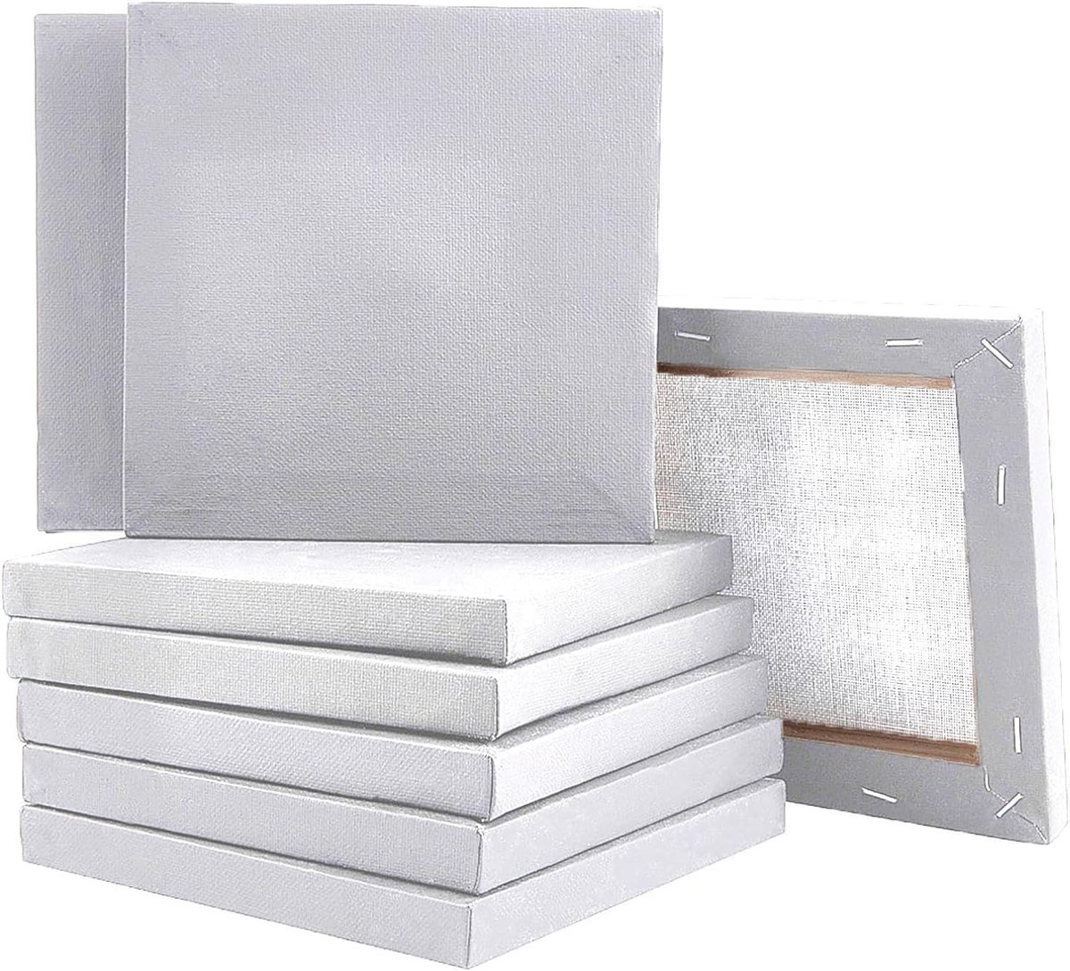 Set van 20 Lege Canvas Panelen 15 x 15 cm voor Schilderen, 100% Katoen, Geschikt voor Acrylverf, Olieverf en Waterverf, Ideaal voor Professionele Kunstenaars en Hobbyisten