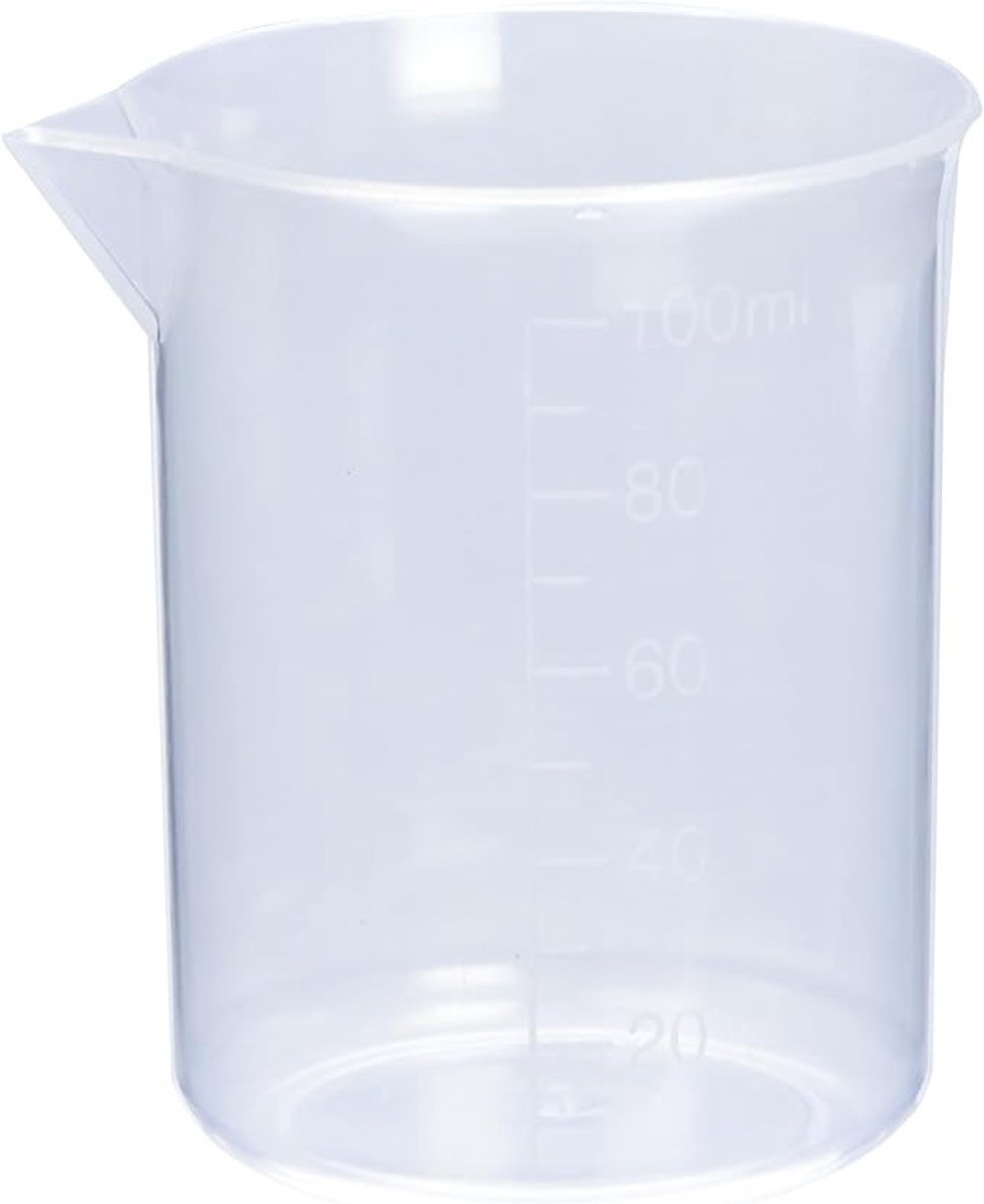 Kleine maatbeker 100 ml met schenktuit, kunststof