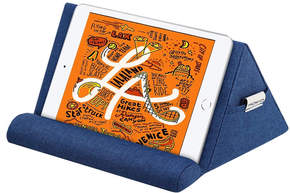 Dailygoody - Tablet Pillow Stand - Tablet Houder - Comfortabel Gebruik - Navy Blue - Geschikt voor iPad en Galaxy Tab - Ideaal voor Films en Lezen