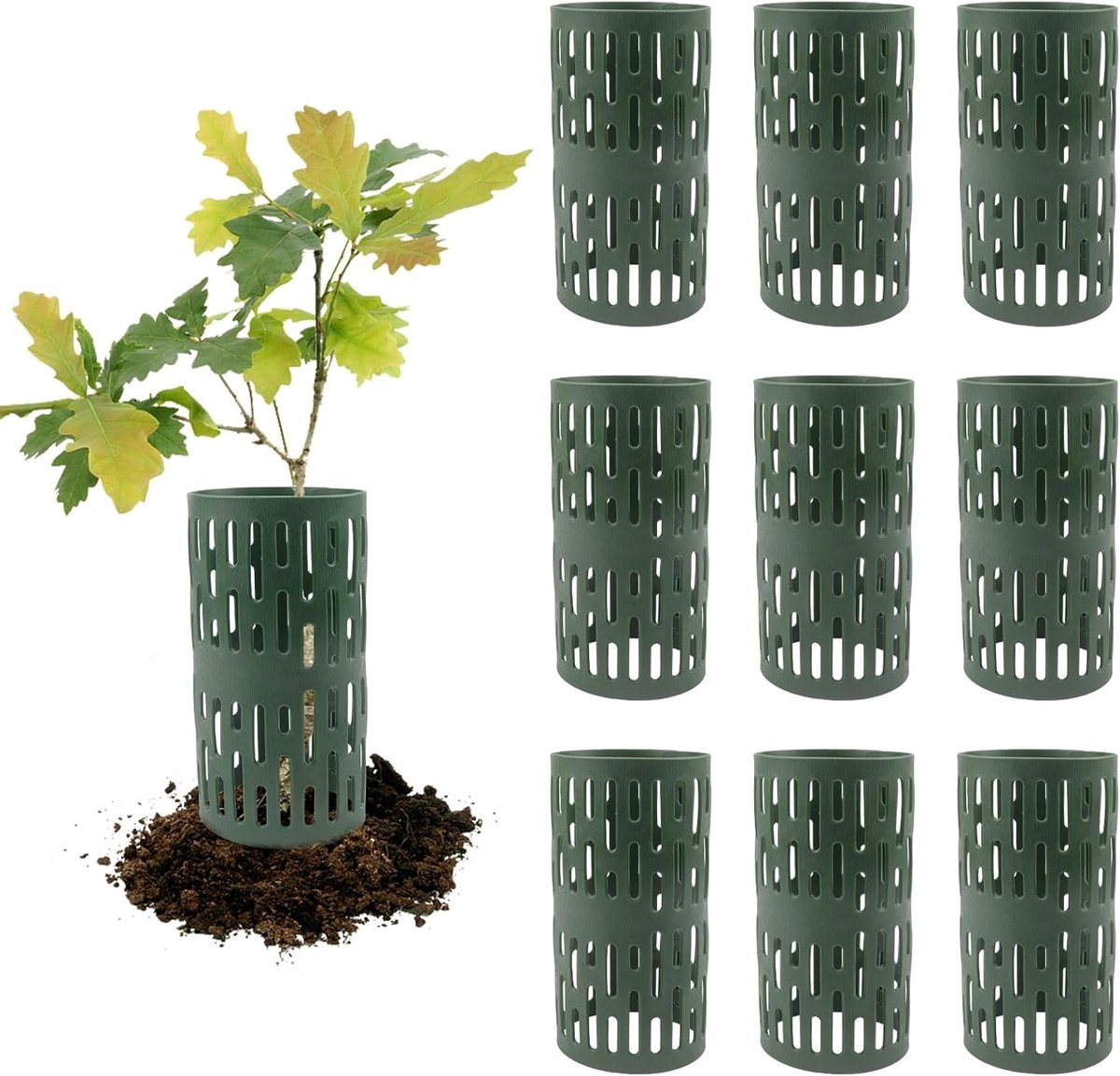 Set van 9 Boombeschermers, 20 x 34,5 cm, Uittrekbare Schorsbescherming, Bescherming Tegen Insecten en Knaagdieren, Trunkbescherming met Ventilatieopeningen
