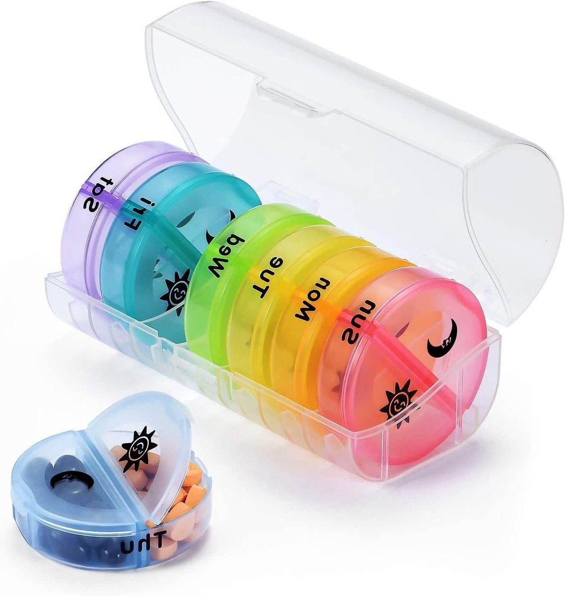 Pillendoos Organizer voor 7 Dagen, Ideaal voor Vitaminen en Medicijnen, BPA-vrij en Reisvriendelijk