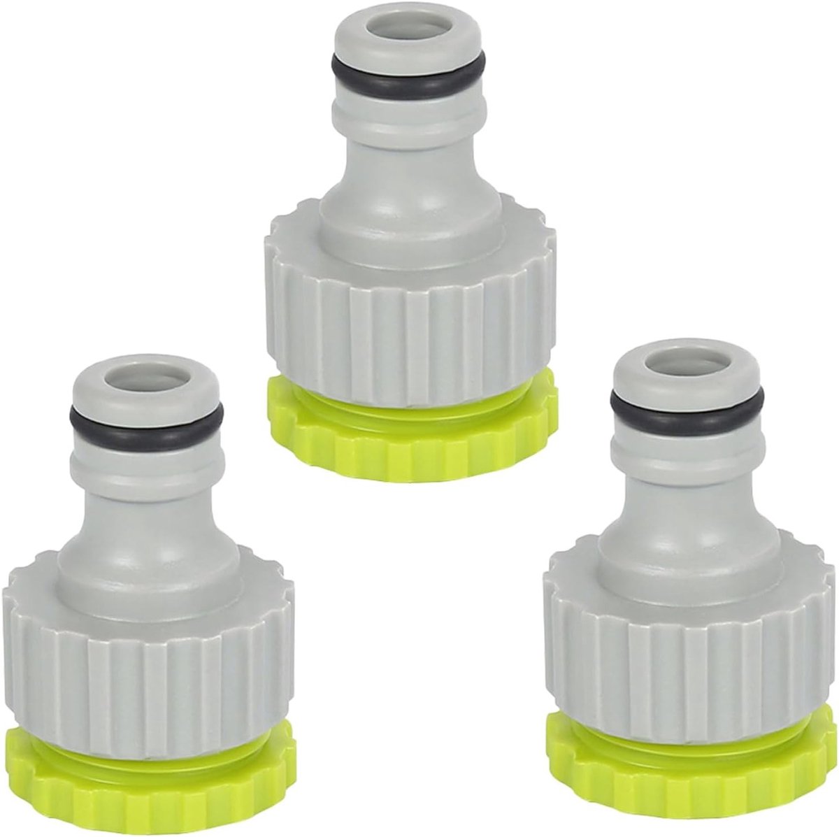 Kraan Adapter Set - Slangkoppeling Tuin - Water Aansluiten - Universele Pasvorm - 3 Stuks - Wit Geel