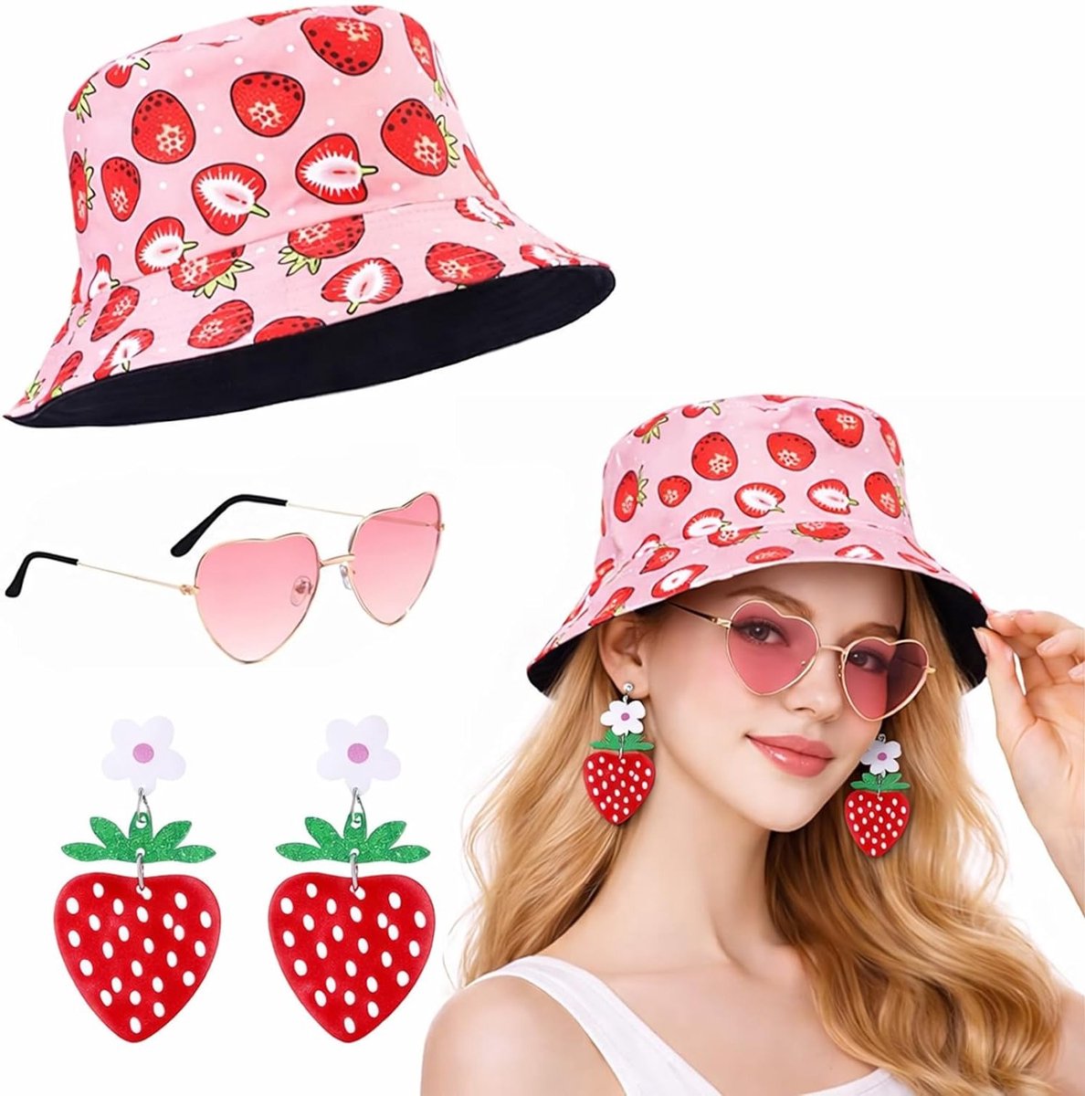 Vrouwelijk aardbeienkostuum voor feestjes, carnaval en themafeesten - Perfecte outfit voor dames