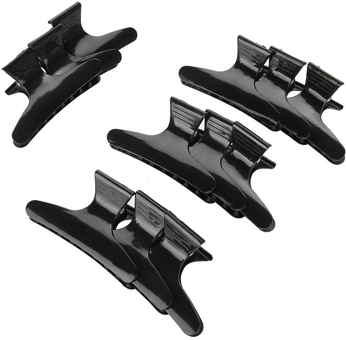 Dailygoody - Zwarte Vlinder Haarclips - Haarsectieklemmen - Antisliphandvat voor Gemakkelijk Vasten - 12 Stuks - Professioneel Gebruik - Geschikt voor...